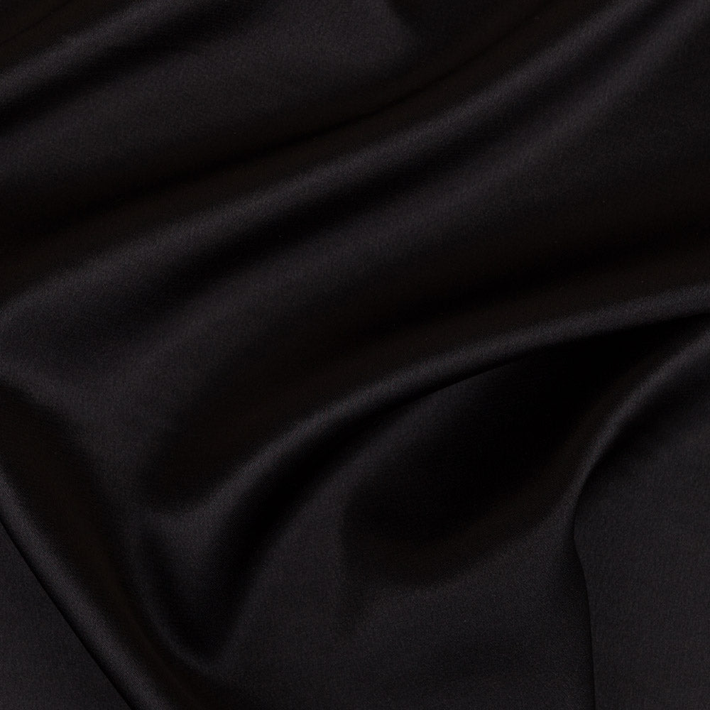 Jet Black colour Silk Dutchess Satin 58" wide