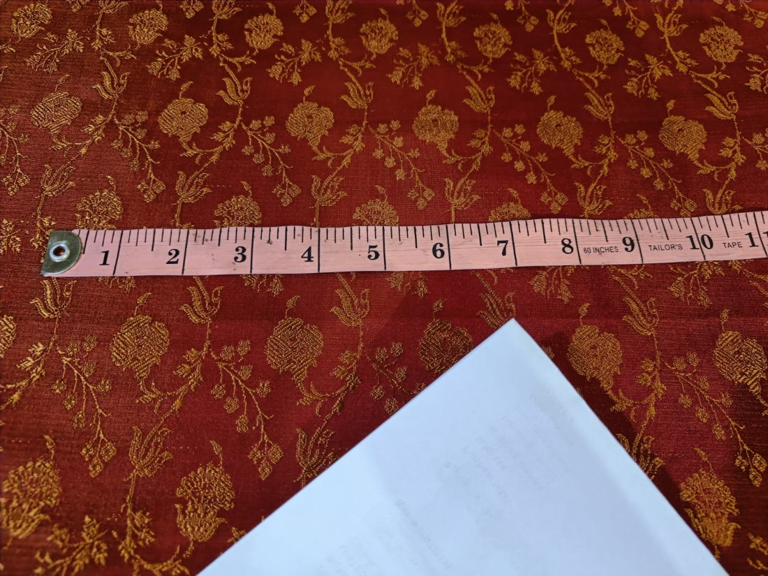 Silk Brocade fabric Flaming Orange & Gold color 44" wide BRO84[1]