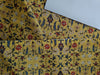 Chanderi silk fabric BLOCK PRINT yellow floral 44" wide [12870]
