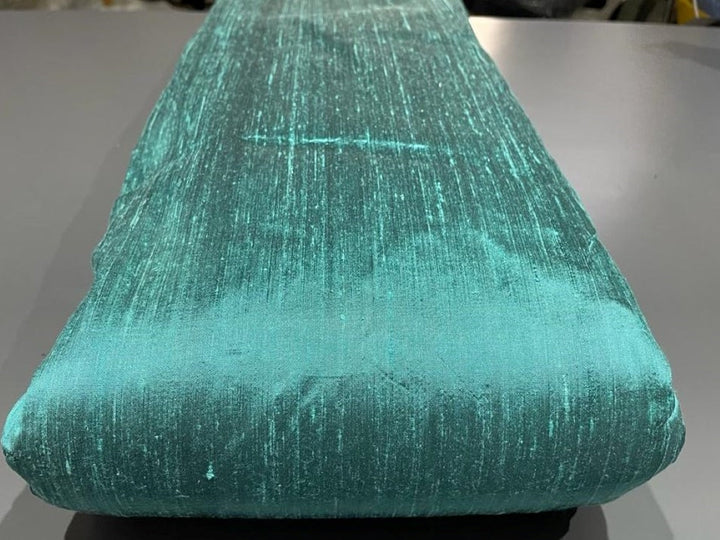 可愛いクリスマスツリーやギフトが！ 100% Pure SILK Dupioni FABRIC sea green x black color トップス