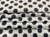 Polka Dotted black and white print Scuba Knit fabric thin ~ 59&quot; wide