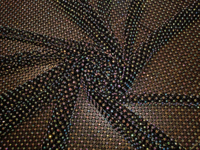 Rhinestone Mesh, Stretchable black Fabric Crystal Diamond Stretch Crystal Fishnet Sheets