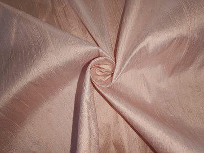 100% PURE SILK DUPIONI FABRIC pastel pink 44&quot; wide WITH SLUBS MM109[4]