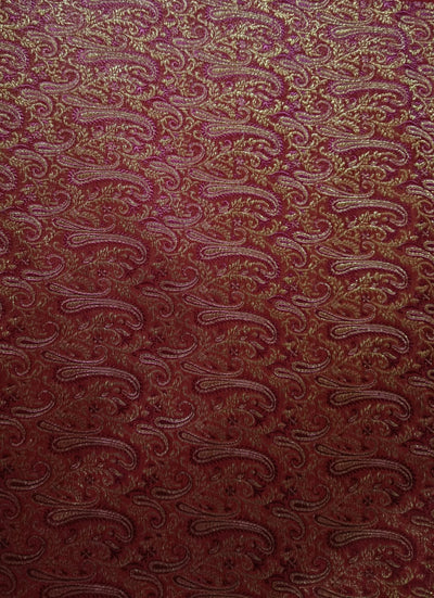 BROCADE FABRIC Red &amp; Metallic Gold Color 44" wide BRO53[1]