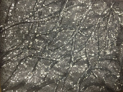 Lycra Net Fabric with Sequence silver and grey color 58&quot; Wide
