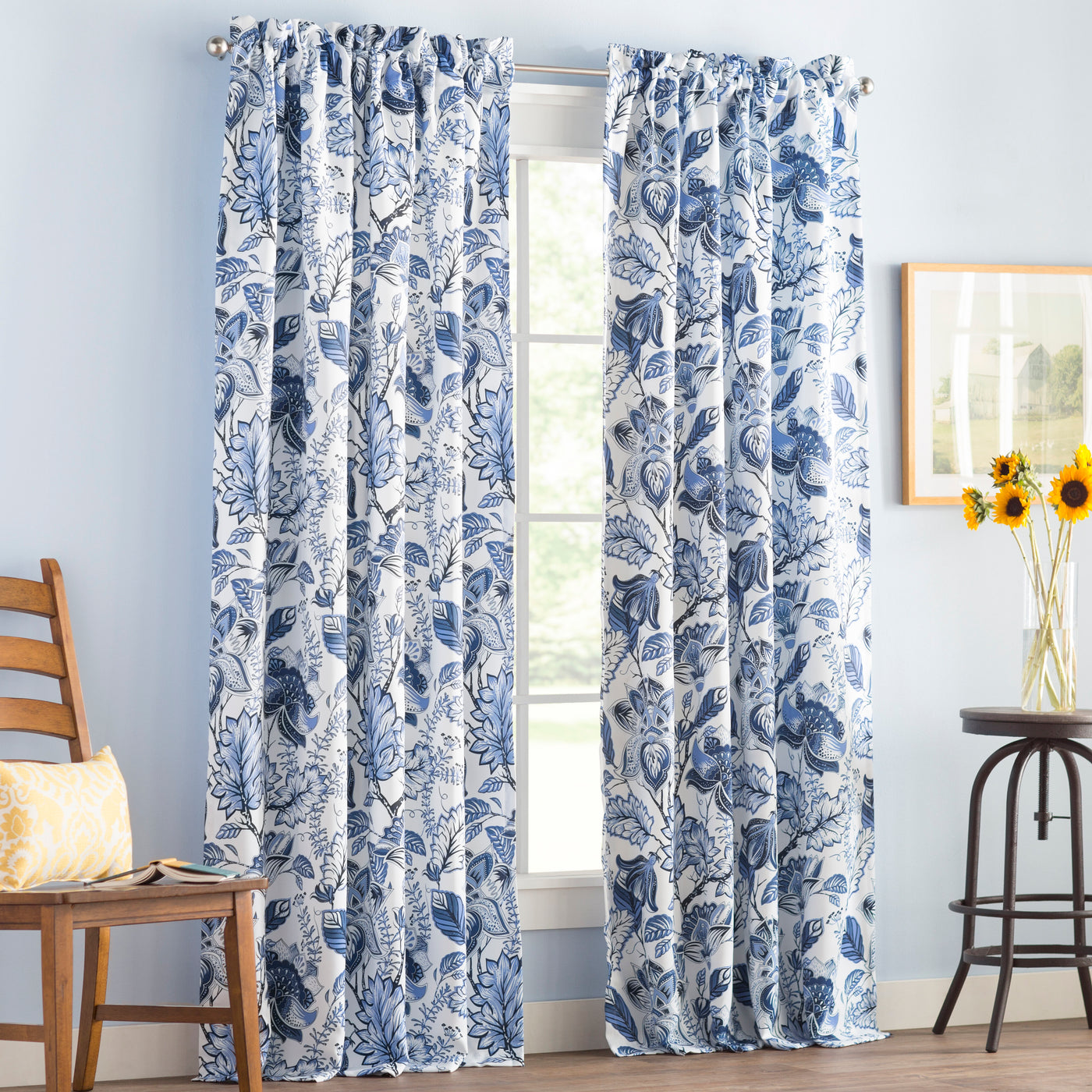 Silk Brocade fabric Royal Blue floral color 44" wide BRO249[4]