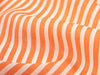 100% cotton fabric with satin stripes white x orange colour 58" wide[12778]