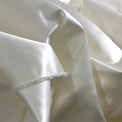 SILK DUTCHESS SATIN FABRIC White Ivory 53 MOMME 54" wide [2501]