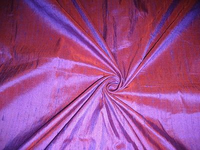 SILK Dupioni FABRIC Purple with Orange shot