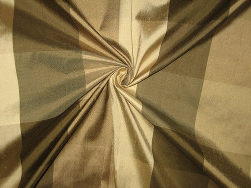 SILK Dupioni Shades of Brown Colour plaids Fabric