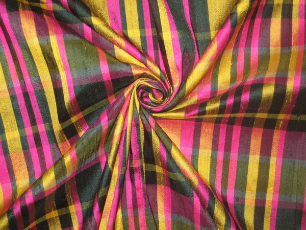 SILK Dupioni Multi Colour plaids Fabric