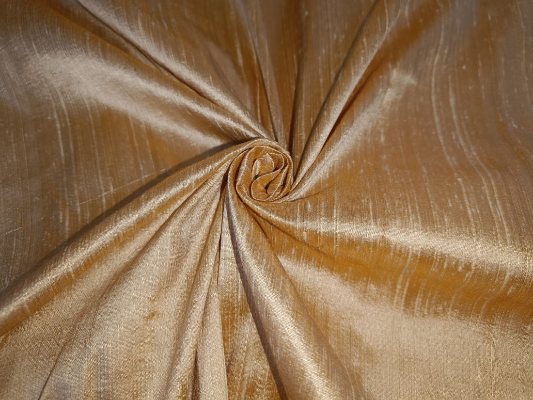 100% pure silk dupioni fabric GOLD X IVORY colour 54&quot; wide with SLUBS MM86[5]