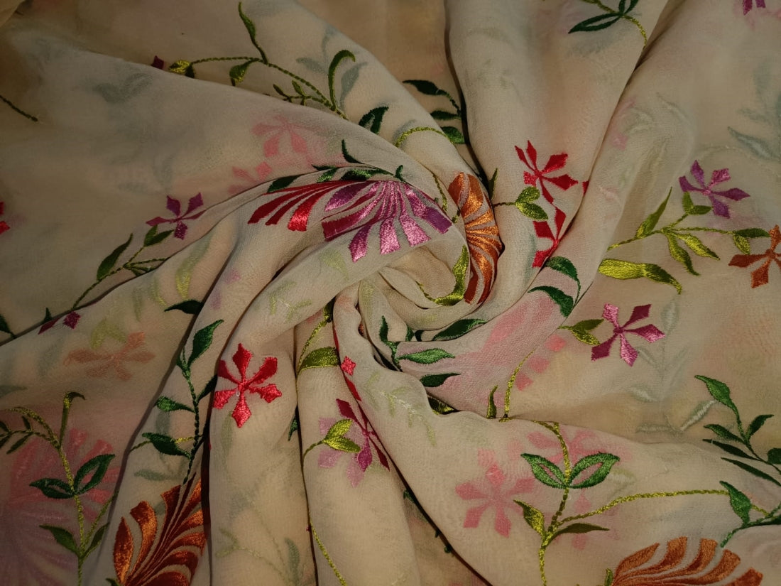 SILK Georgette Embroidered available in four designs 44&quot;wide