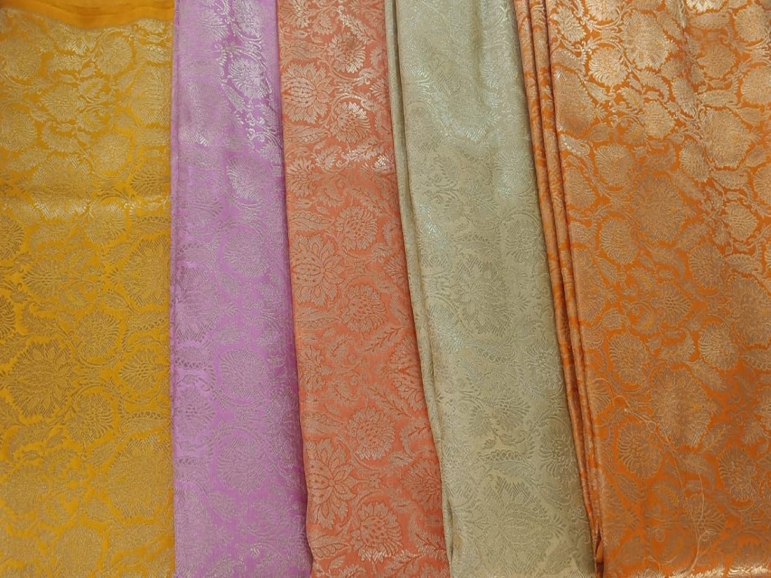 Brocade jacquard fabric 44" wide BRO832 available in 5 colors mango,orange,biscuit beige,pink and dusty orange