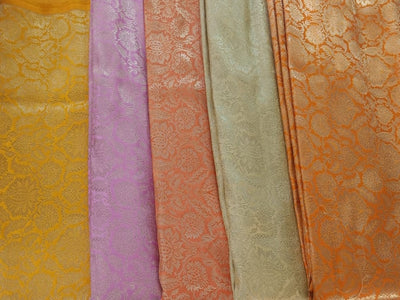 Brocade jacquard fabric 44" wide BRO832 available in 5 colors mango,orange,biscuit beige,pink and dusty orange