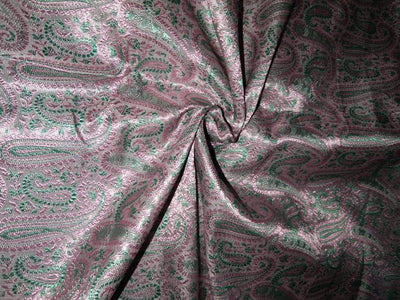 Brocade fabric Pastel Green &amp; Pink Color 44" wide BRO258[3]