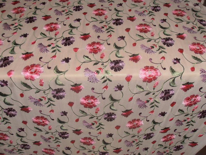 100%SILK georgette heavily embroidered 44&quot; B2#89[5]