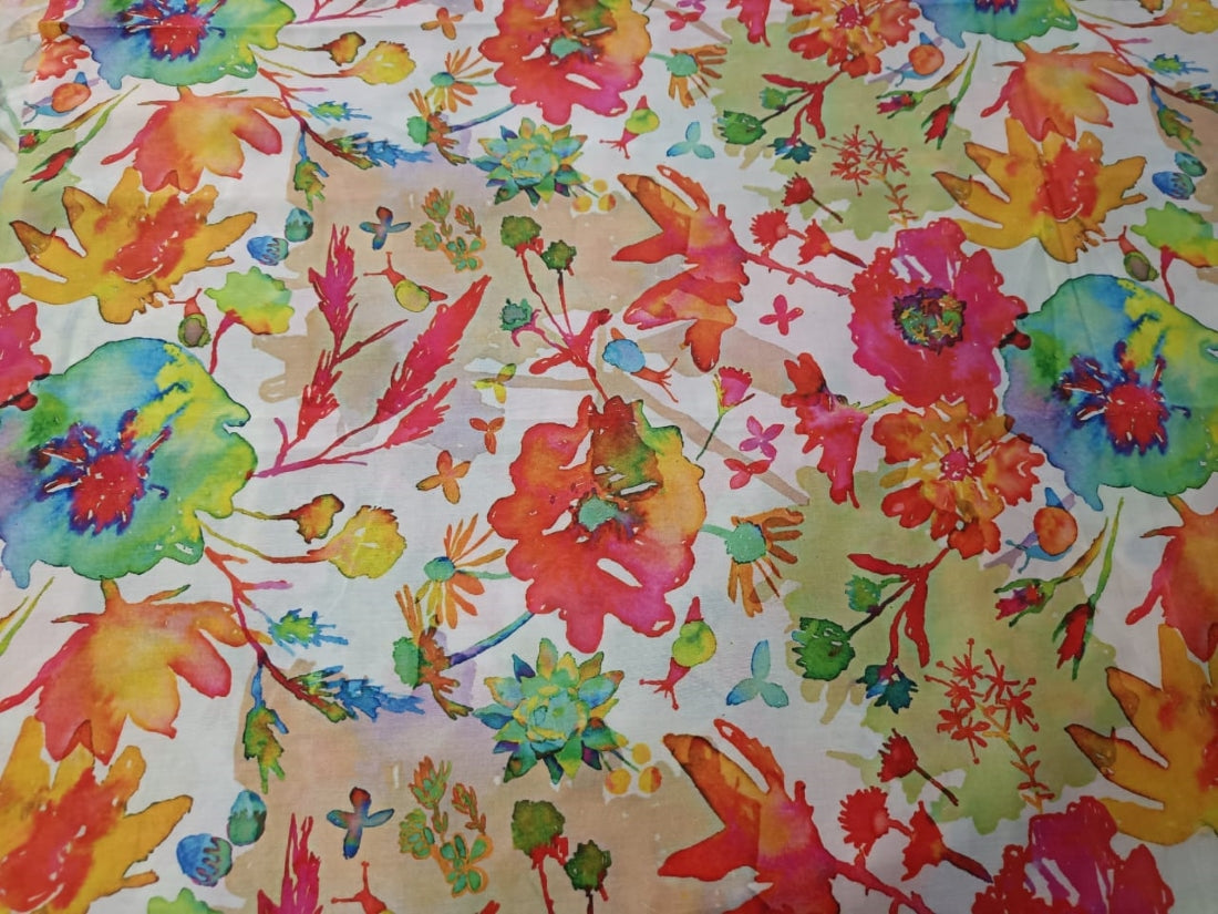 polyester digital floral print 58&quot;by the yard