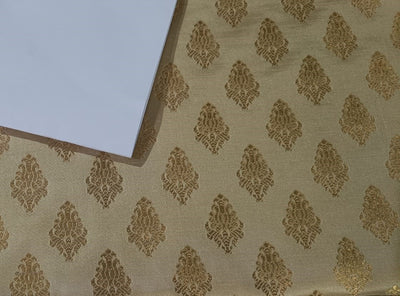 Brocade jacquard fabric 44" wide available in three designs BRO842[2,3,4] LIGHT GOLD,DARK GOLD,GOLD AND PINK ROSE MOTIF