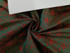 SILK BROCADE FABRIC RED X GREEN X RED FLORAL COLOR 44" WIDE BRO55[6]