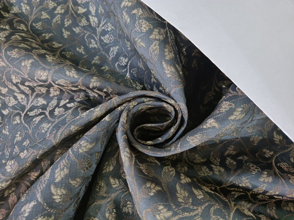 Brocade jacquard fabric 44" wide available in two colors BRO870 silver grey and green