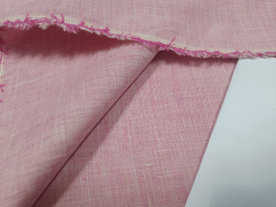 Two tone linen{iridescent} fabric pink x white colour 54" wide