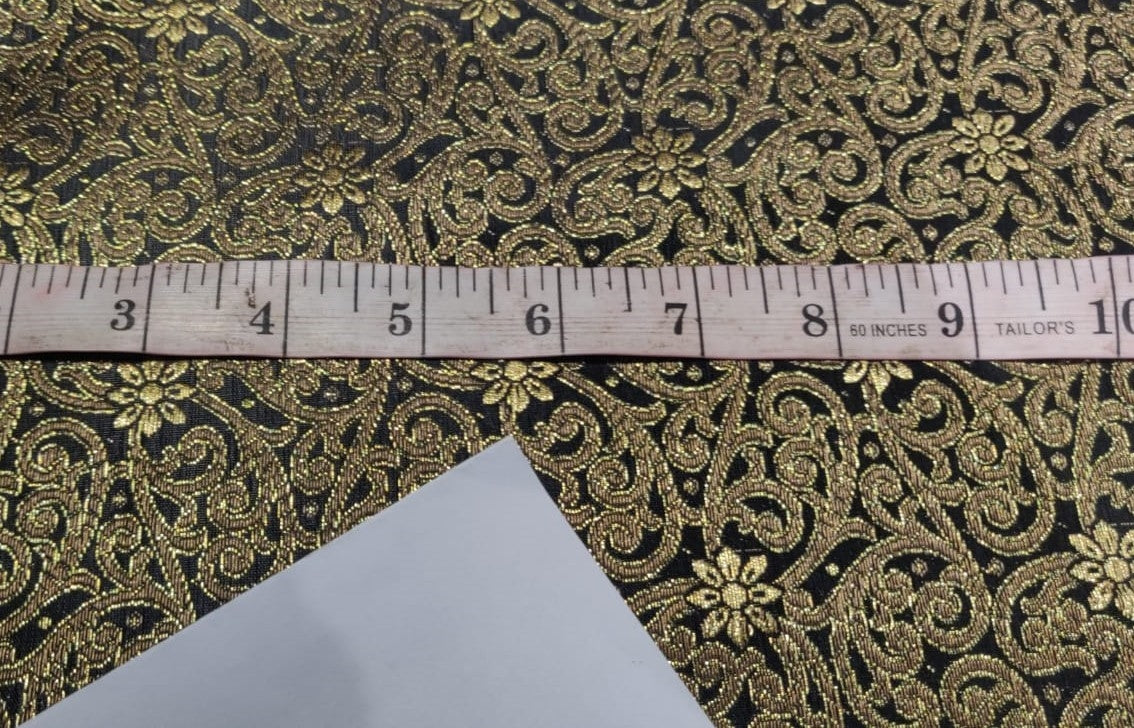 Silk Brocade fabri available in two designs green and red/ black and metallic gold color 44" wide BRO68