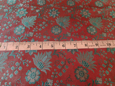 Silk Brocade Fabric Rust &amp; Teal 44" wide BRO84[2]