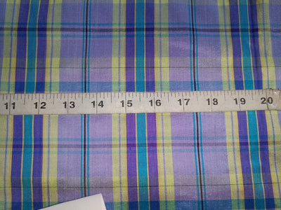 Silk Dupioni Shades of Purple, Green & Blue Plaids fabric 54" wide DUPC40[3]