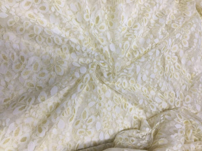 Ivory and Gold Net Lace ~ 60&quot; wide