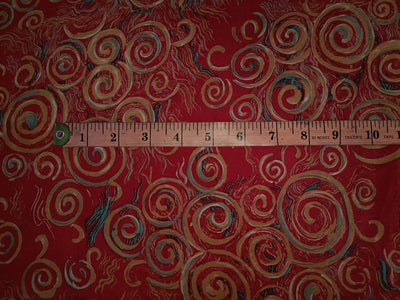 Pure silk CDC crepe printed fabric 16 mm weight [7915]