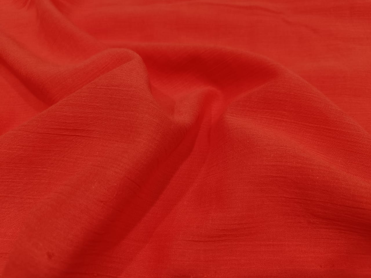 Cotton crush crepe deep orange color fabric 58" wide available in 2 colors deep orange and black