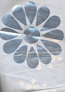 white cotton lawn fabric~foil printed 44&quot; wide