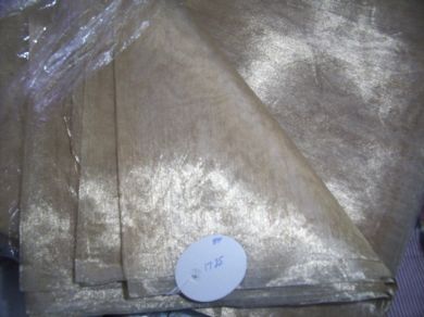 SHEER GOLD WHITE TISSUE SILK ORGANZA 44&quot; wide - The Fabric Factory
