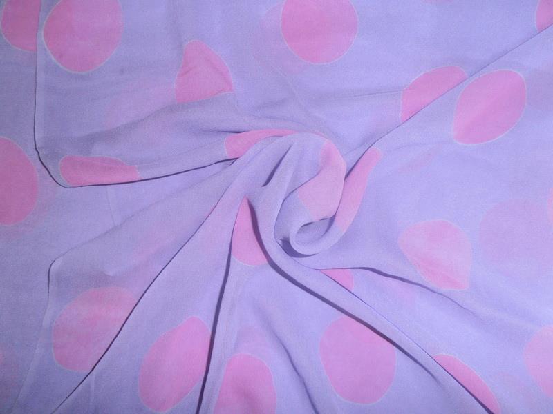 silk georgette polka dot printed 44&quot; wide