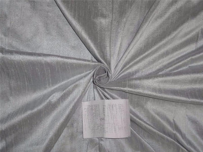 100% PURE SILK DUPION FABRIC with slubs silver ice colour 54&quot; wide MM74[6]