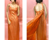 Pure Silk Brocade fabric Light Gold,Orange &amp; Red 44" wide BRO209[4]