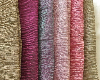 Purchase dyeing of any of our crushed dyeable tissue fabric 1 unit=1 yard