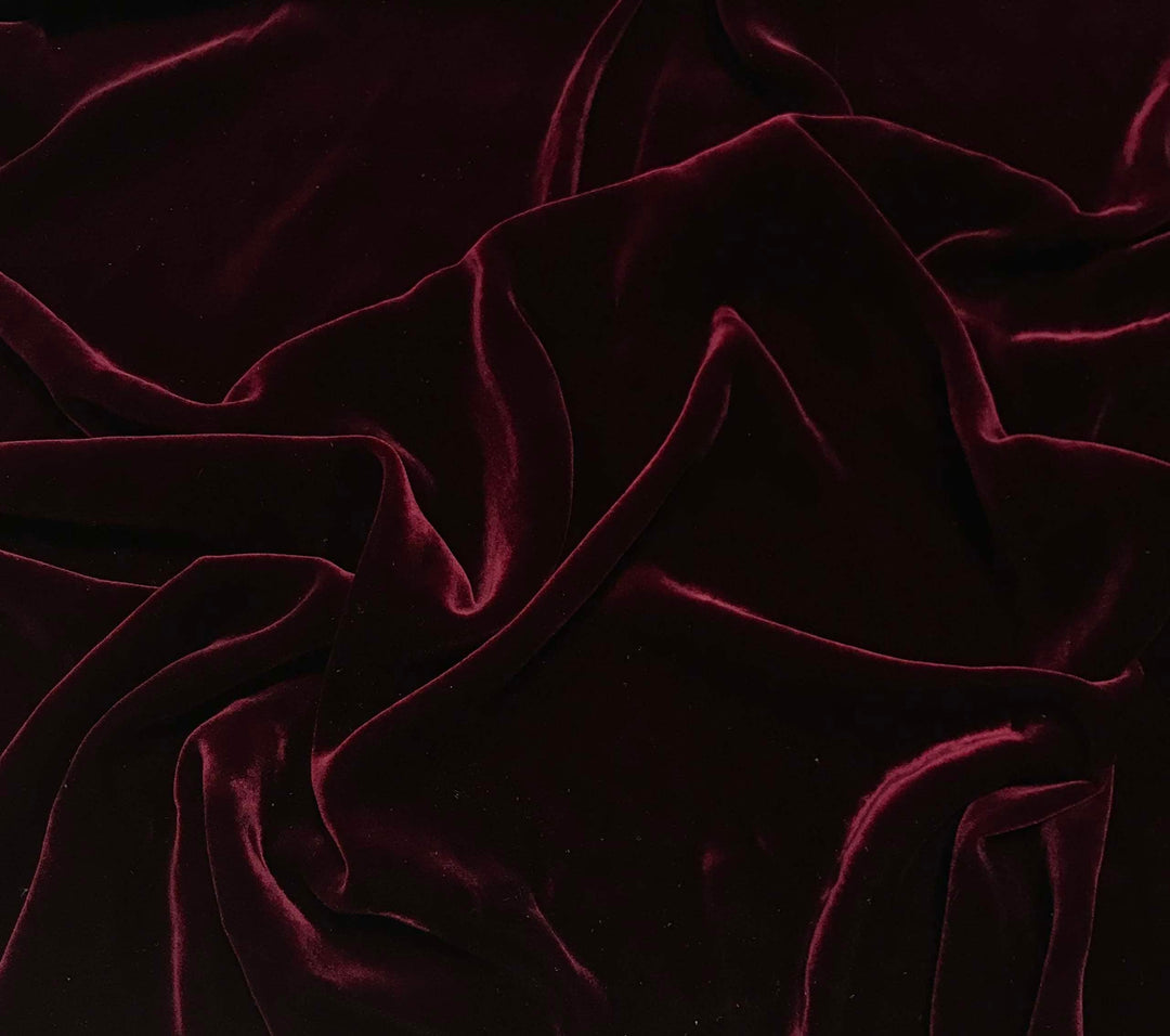 Iridescent Micro Velvet Red x Black Fabric ~ 44