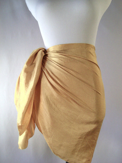 Mary Ann plain silk fabric 13 mm gold 44&quot;mary ann [8003]