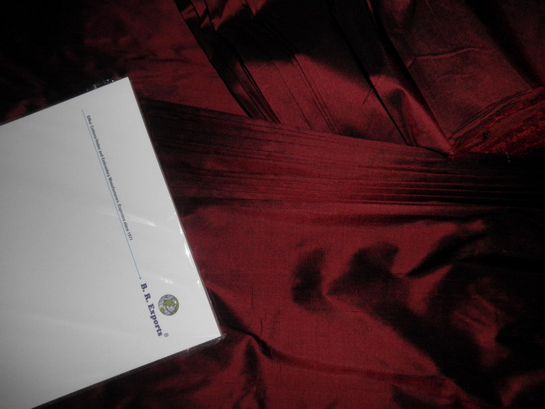 100% pure silk dupioni fabric wine x black 54&quot; wide with slubs.