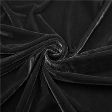 Imported Plush Silk Black Velvet Fabric ~ 44&quot;