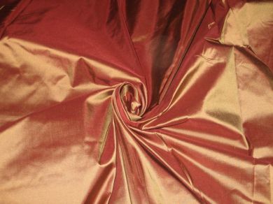 SILK TAFFETA FABRIC ~Brown with gold shot~54&quot; wide