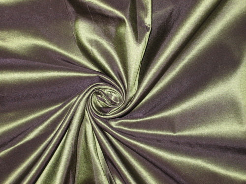 100% Pure SILK TAFFETA FABRIC Aubergine Green colour 2.83 yards continuous piece 60&quot; wide TAF#184[5]