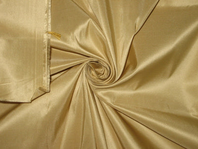 100% Pure SILK TAFFETA FABRIC Light Gold continuous piece 54&quot;
