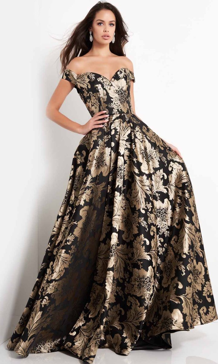 Silk Brocade fabric Black x metallic gold color 44 Silk Brocade fabric Black x metallic gold color 44