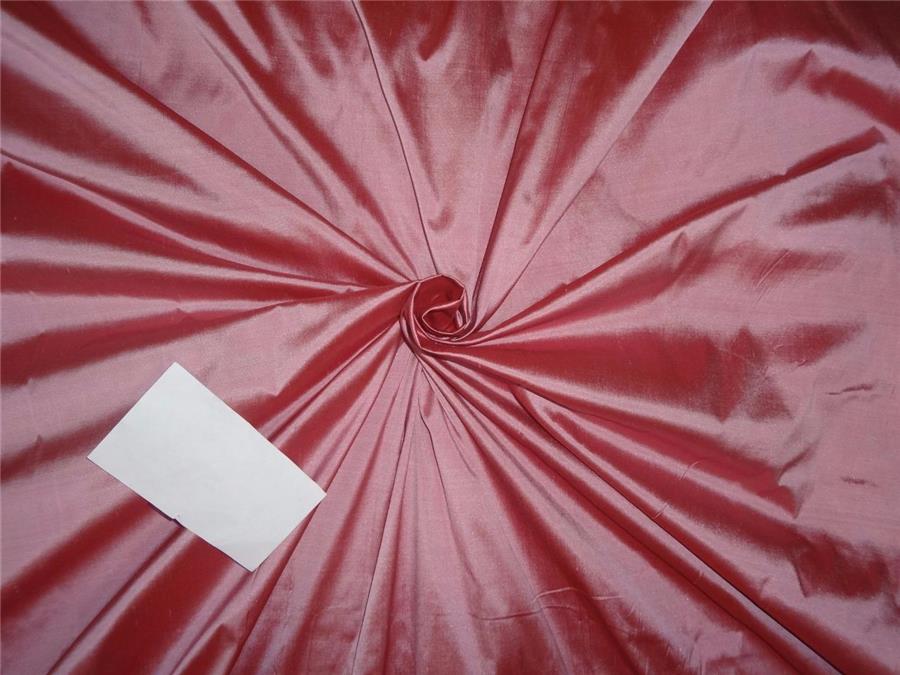 100% Silk Dupioni fabric 54&quot; wide- pink x maroon