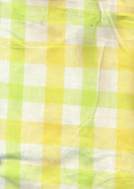 100% Linen Yellow and Green plaids 60's Lea Fabric 58" wide [430]