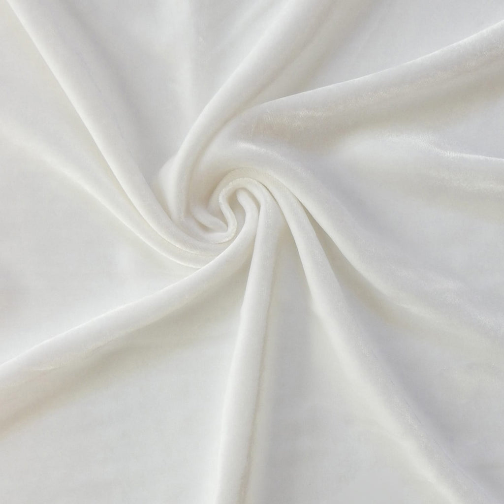 20% Silk Rayon Velvet White Fabric 54" wide
