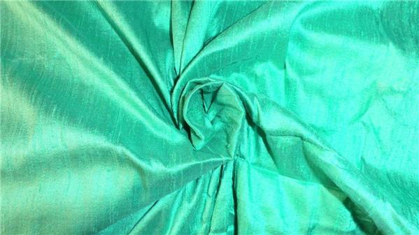 100% Pure Silk Dupion Fabric Seafoam colour 44"~wide with slubs*